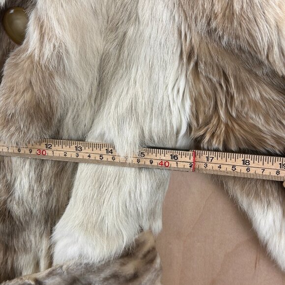 Vintage Edward Glasser Rabbit Fur Coat | Belted Mid-Length | Classic Beige | S - Picture 15 of 16